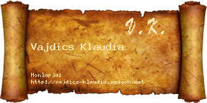 Vajdics Klaudia névjegykártya
